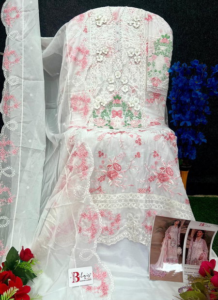 Bilqis B 191 Organza Top With Bottom Dupatta Bulk Orders In India